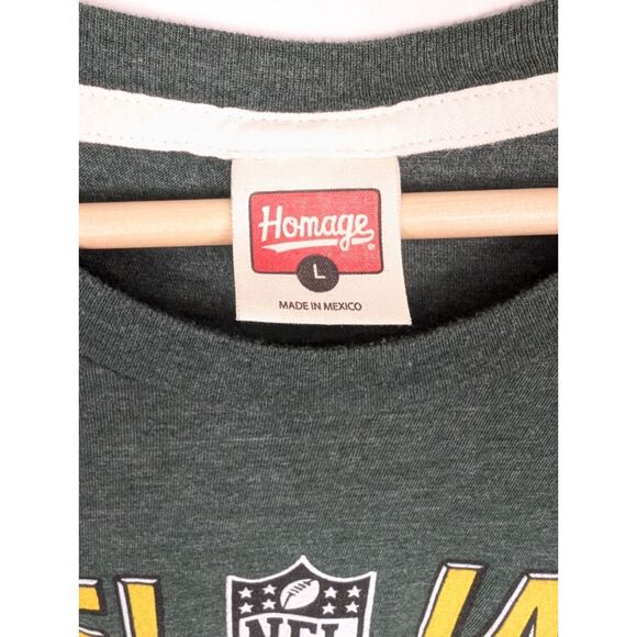 NFL JAM Green Bay Packers Brett Favre Donald Driver Men's LRG Shirt Homage Green - Picture 4 of 5